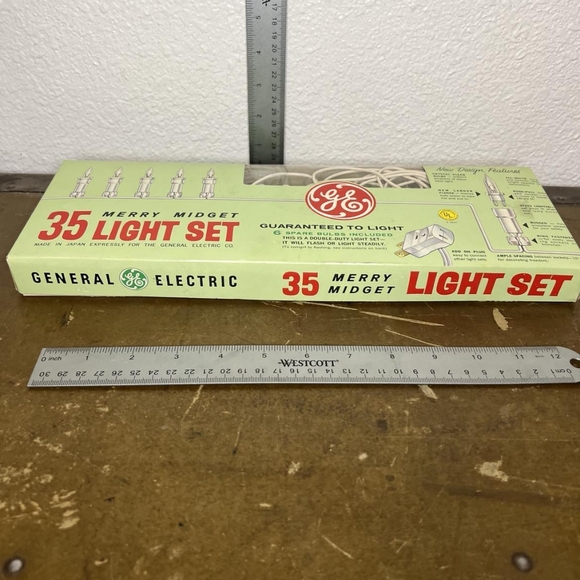 Vintage Christmas Lights GE Merry Midget 35 Light Set White Late 60’s - Picture 2 of 8